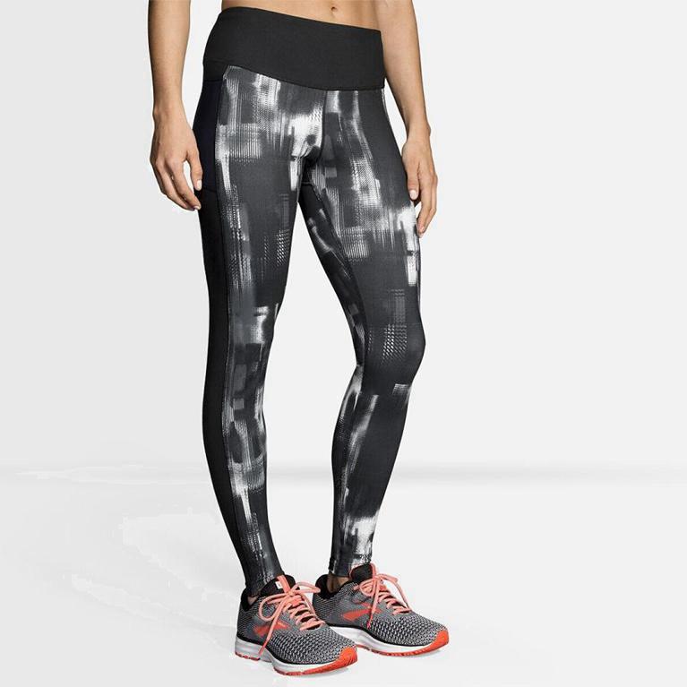 Brooks Greenlight Women's Running Leggings UK Outlet - Grey (JYTUV8165)